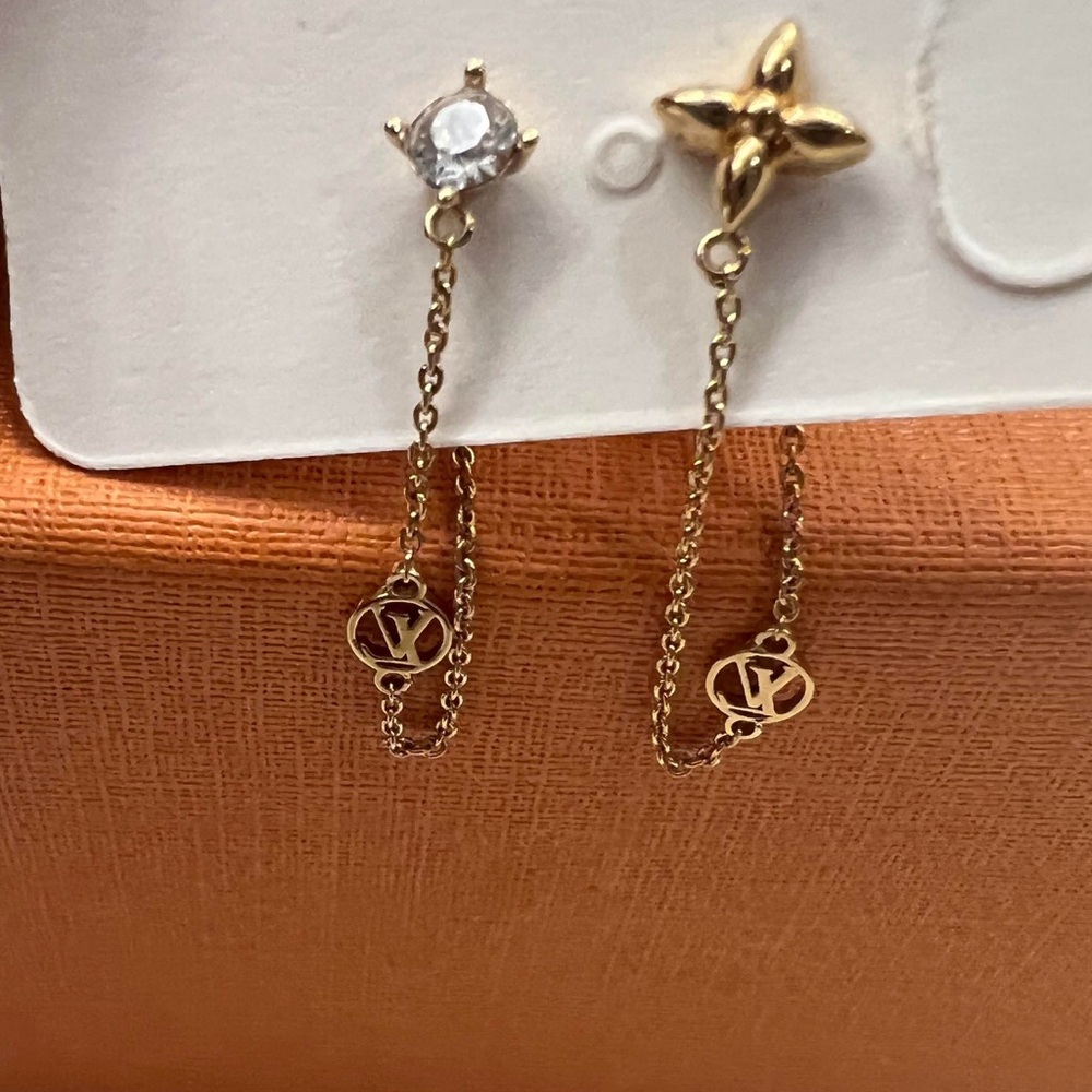 Louis Vuitton Gold Petit Short Earrings **AUTHENTIC**